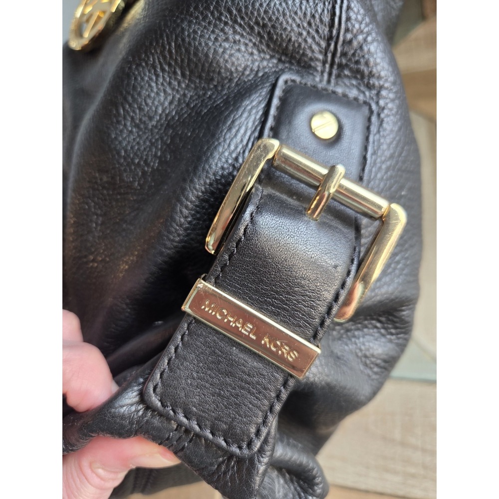 Michael Kors Y2K Portland Soft Black Pebbled Leather Shoulder Bag COA Hobo Purse - Picture 6 of 12